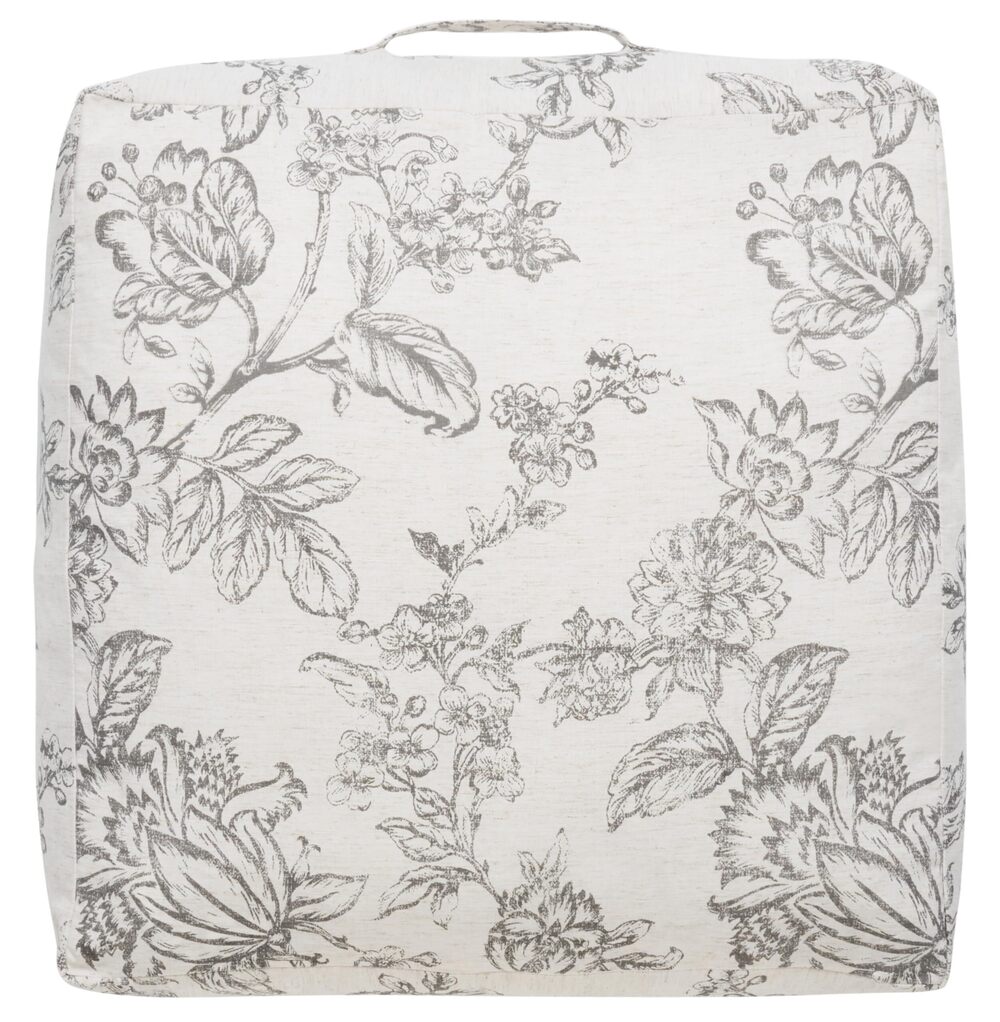9477 Home Collection Labelle Beige/Black Floral 25-inch Square Insert Floor